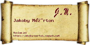 Jakoby Márton névjegykártya