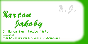 marton jakoby business card